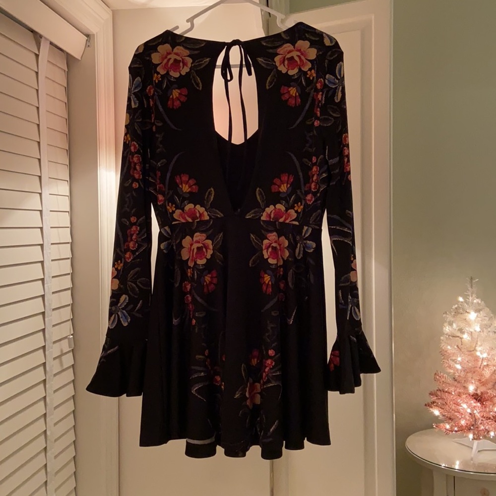 Free People Date Night Black Long Sleeve Mini - Picture 6 of 7